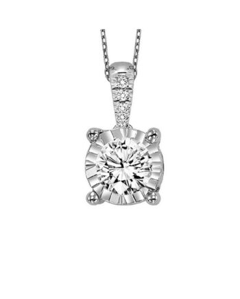 14KWG Diamond Solitaire Pendant #12569