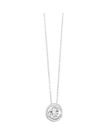 14K WG .50ct Bezel Set Diamond Pendant
