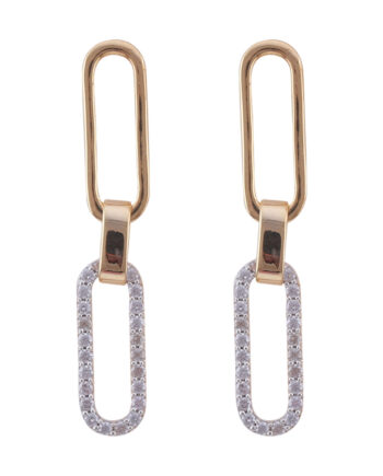 14KY 1/3ct tdw Diamond Dangle Paperclip Style Earrings