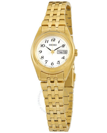 Seiko Ladies Yellow Tone Day Date Sweep Second