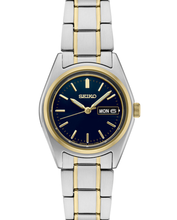Seiko Two-Tone Ladies Black Dial D/D Second Hand