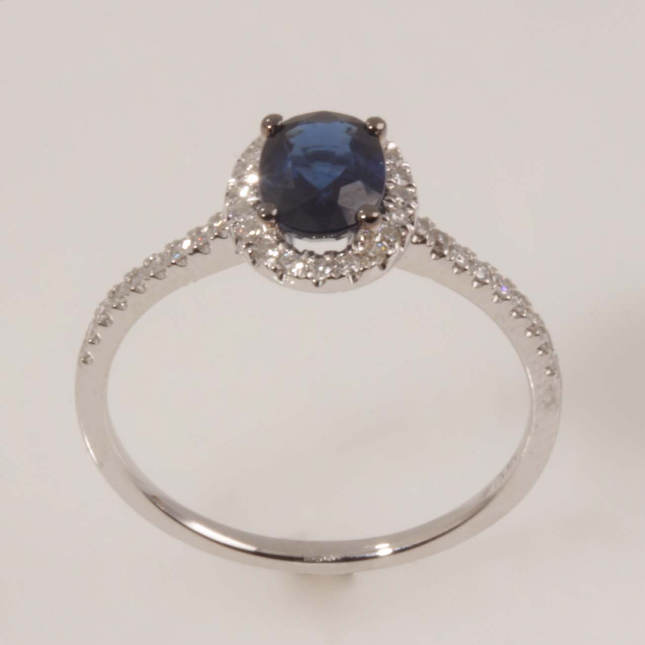 14KW .80 Sapphire & .19tdw Diamond Ring #200-00066