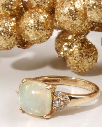 14KY 1.94ct Ethiopian Opal & .15tdw Diamond Ring #200-00077