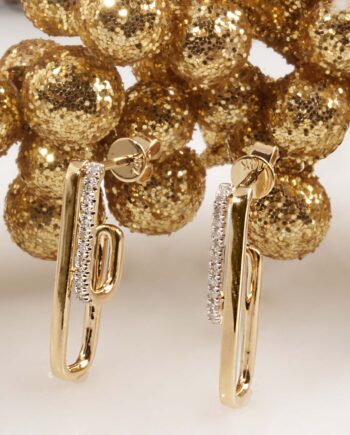 14KY .10tdw Diamond Paperclip Earrings #150-00109