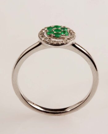 14KW .20ct Emerald & .10tdw Diamond Ring #200-00082
