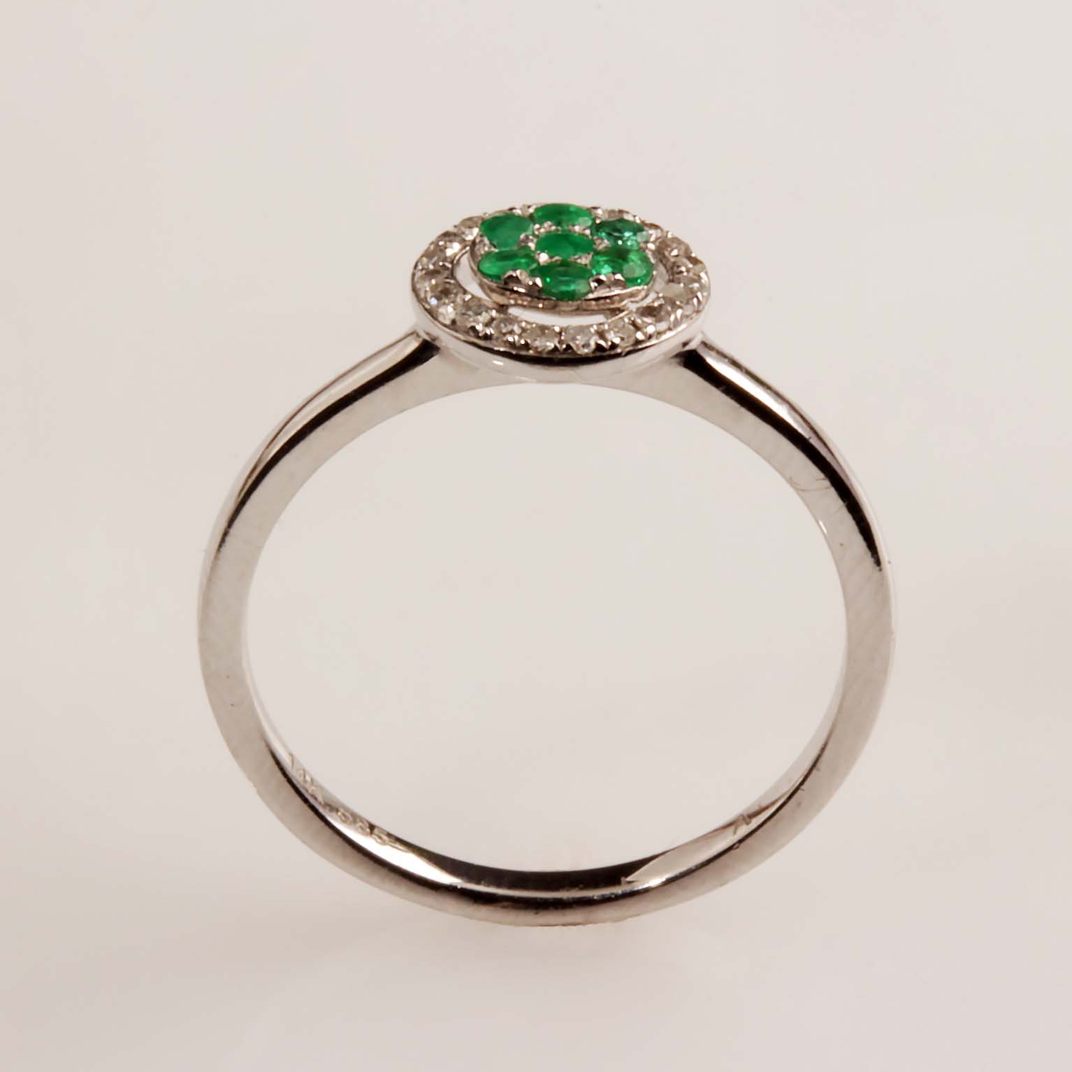 14KW .20ct Emerald & .10tdw Diamond Ring #200-00082