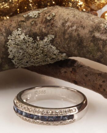 14KW .54ct Sapphire & .22tdw Diamond Ring #200-00086