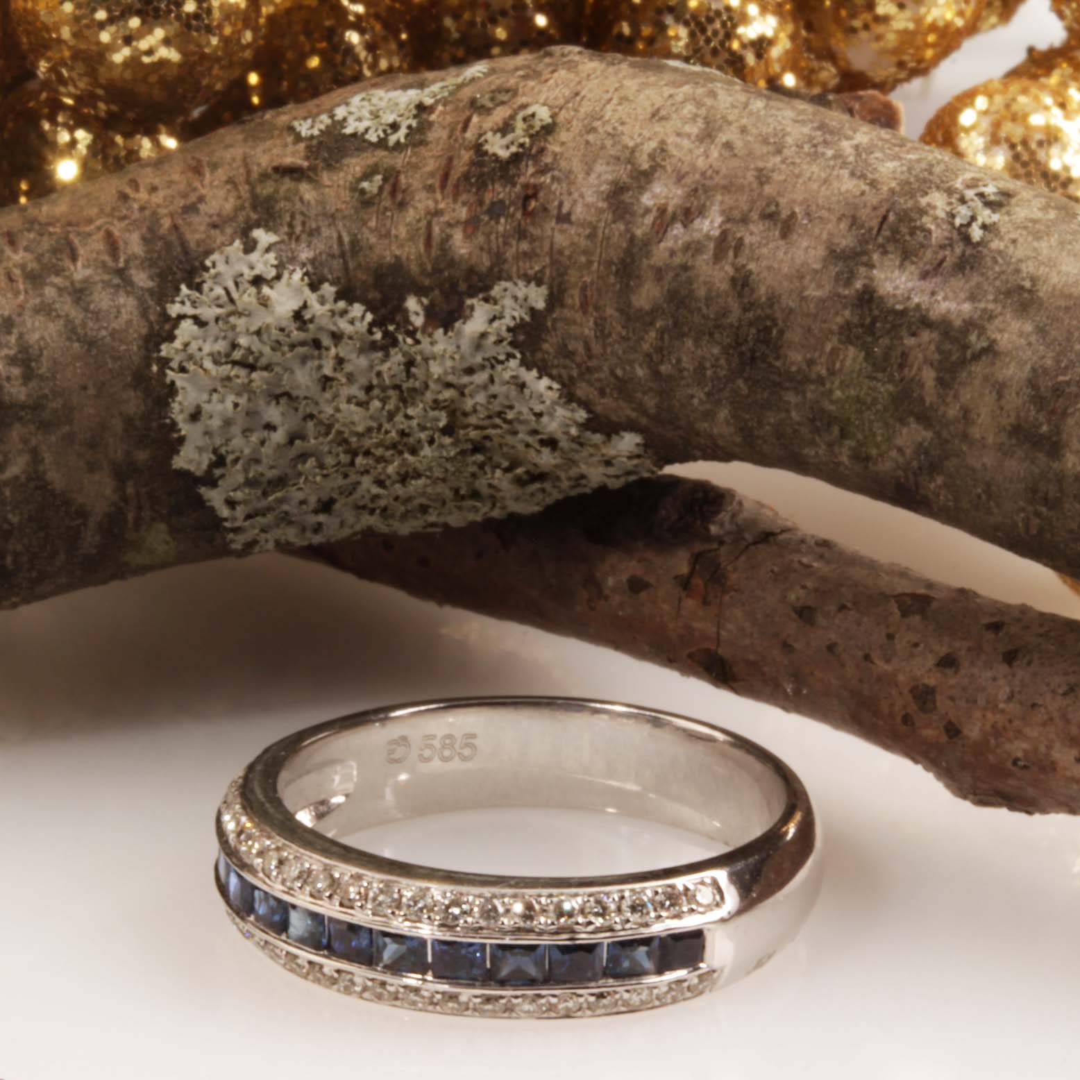 14KW .54ct Sapphire & .22tdw Diamond Ring #200-00086