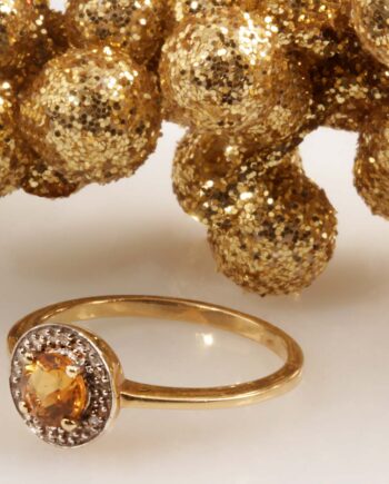 14KW .45ct Citrine & .02tdw Diamond Ring #200-00088