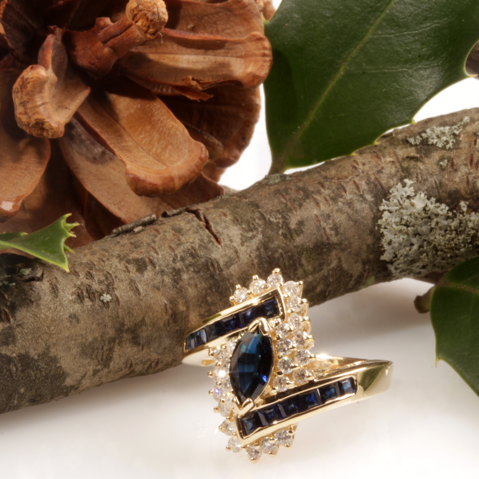 14KY Sapphire & Diamond Ring #200-00091