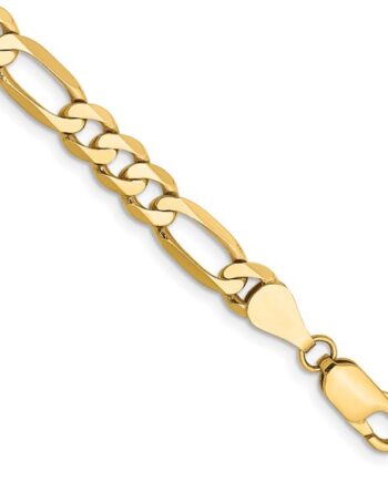 14KYG 7" Solid Figaro Bracelet w/ Lobster Claw