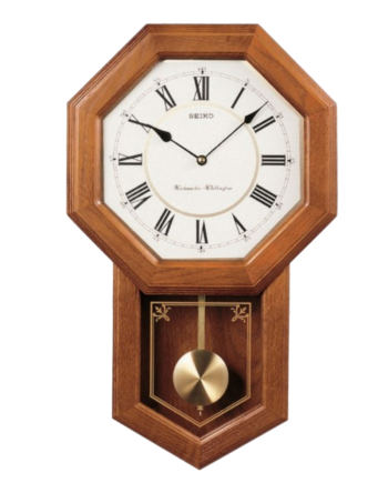 Seiko Wooden School House w/Pendulum Clock