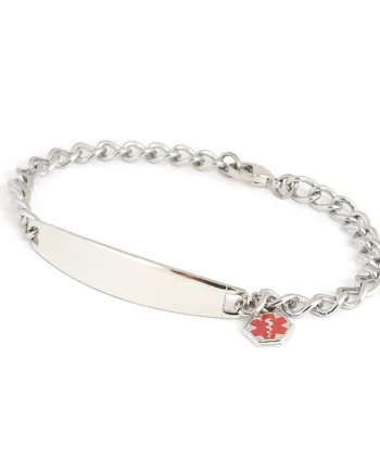 8" Stainless Steel Charm MEDILOG ID Bracelet