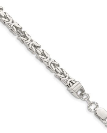 7" Sterling Silver 4.25mm Byzantine Bracelet