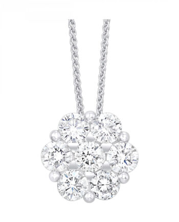14KWG 1/3ct tdw Diamond Cluster Pendant