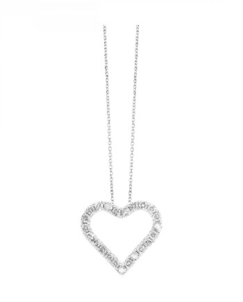 14KWG 1/4 ct tdw Heart Shaped Diamond Pendant