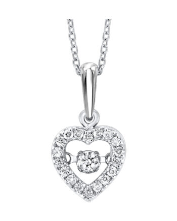 10KWG .20tdw Rhythm Of Love Diamond Heart Pendant