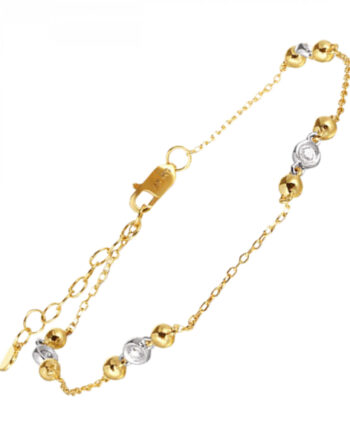 14KTT 1/10ct Bezel Set Diamond Bracelet