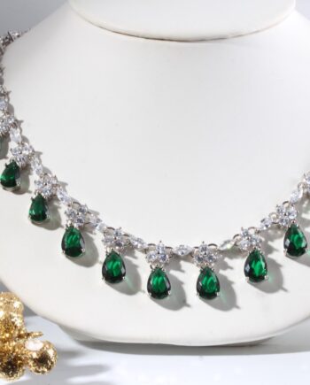 S/S Green CZ Necklace