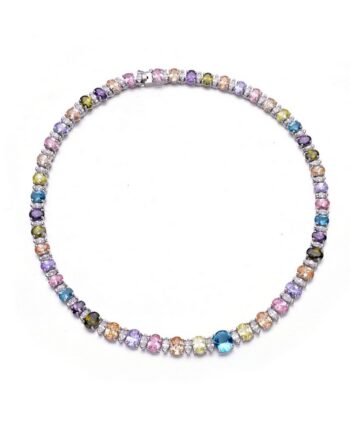 CZ Multi Color Graduated Necklace