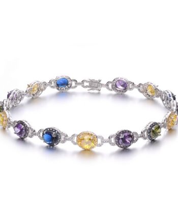 Multi Color CZ Oval Bracelet
