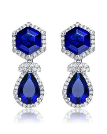 S/S Blue CZ Drop Earring