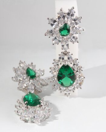 S/S Green CZ Earring