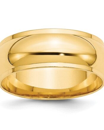 14KT Yellow Gold 6mm Half Round with Edge Band