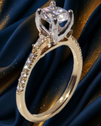 EVERSPARK 14KT White 1.25dtw Diamond Semi-Mount w/ CZ Center