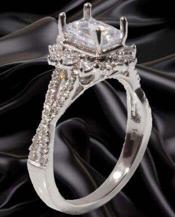 EVERSPARK 14KT White 1.67dtw Diamond Semi-Mount w/ CZ Center