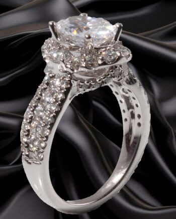 EVERSPARK 14KT White 3.25dtw Diamond Semi-Mount W/ CZ Center