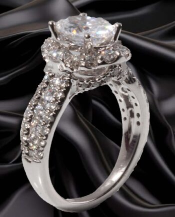 EVERSPARK 14KT White 3.25dtw Diamond Semi-Mount W/ CZ Center