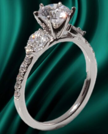 EVERSPARK 14KT White 1.54dtw Diamond Semi-Mount w/ CZ Center