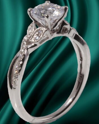 EVERSPARK 14KT White 1.12dtw Diamond Semi-Mount w/ CZ Center