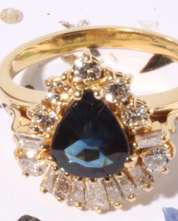 1.5Ct Gen Sapphire & 1 Ct Diamonds Ladies Ring