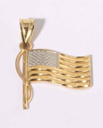 America Flag in 14K Yellow Gold