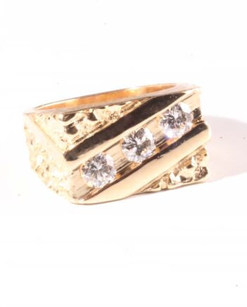 14K YG Men's With 3 Dia