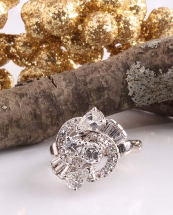 14KWG  Dia Cluster Ring