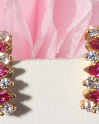 18K YG Ruby Earring