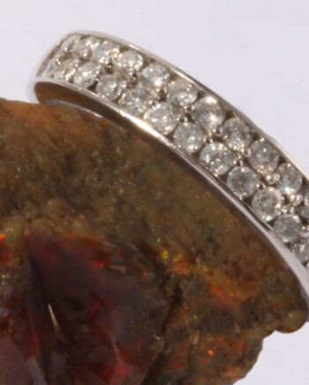 14K WG Ring With 2Row Dia