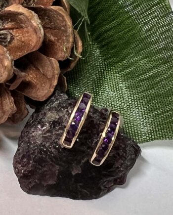 14KY Amethyst Hoop