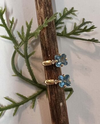 14KY Swiss Blue Topaz Earring