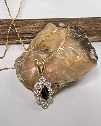 14KY MQ Cut Sapp Pendent