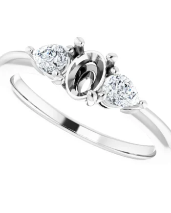 14K WG Oval Engagement Ring