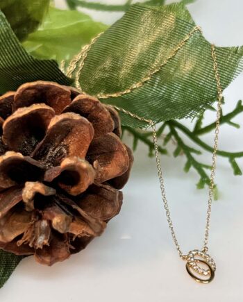 14KY Double Eternity Oval Dia Pendent