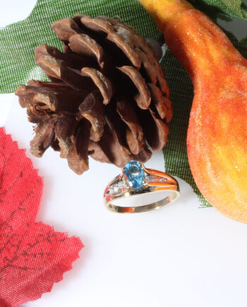 10K Blue Topaz YG Ring