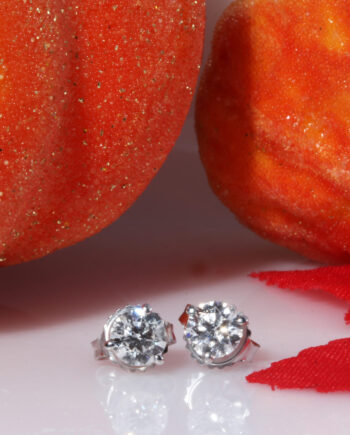 14K Lab Grown 3 Prong Studs