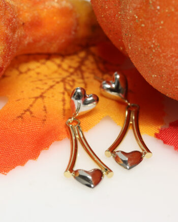 14K TT Hanging Heart Earing