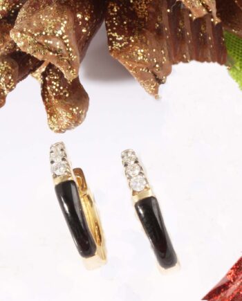 14KY Onyx Earring w/ Dia