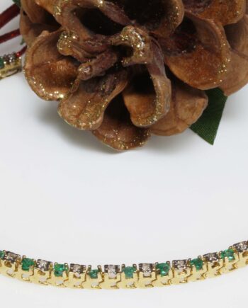 14K Emerald Bracelet w/ Dia